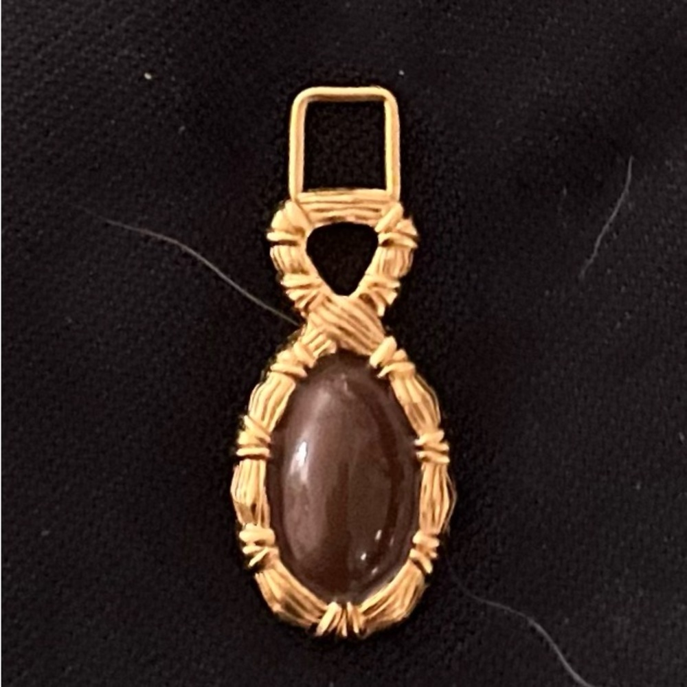 St. John pull-tab charm - brown enamel & gold-tone